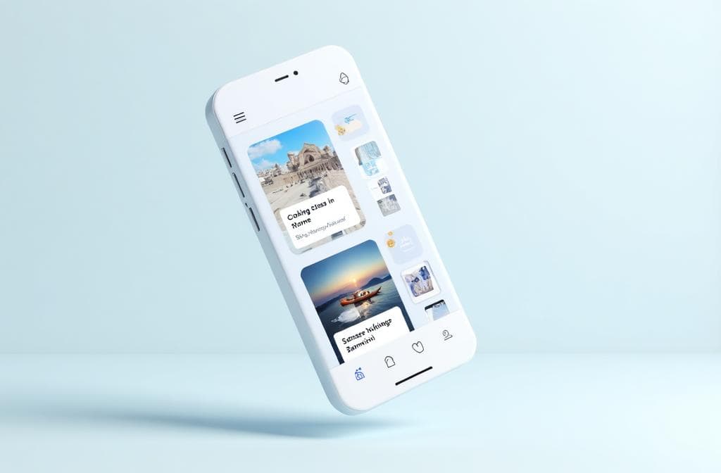 AtBlink travel app showing curated experience cards